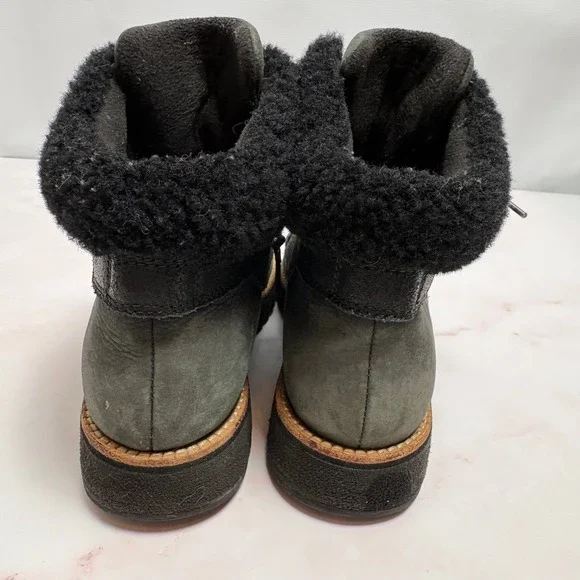 Cole Haan Nike Air Collab Waterproof Hiker Boots Women's 8 Green Suede Shearling - Picture 5 of 7